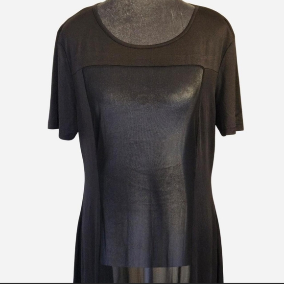 SOLD!!! Black Sheer Zeagoo Cover Up, Bodycon Dress - Picture 3 of 4